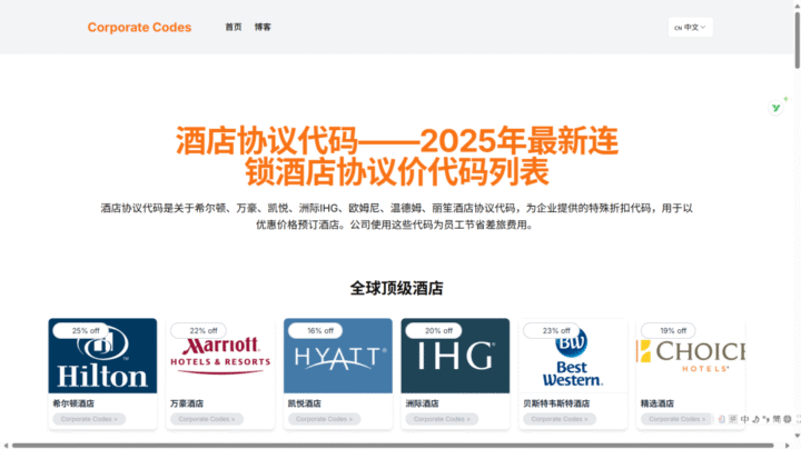 酒店折扣代码-1