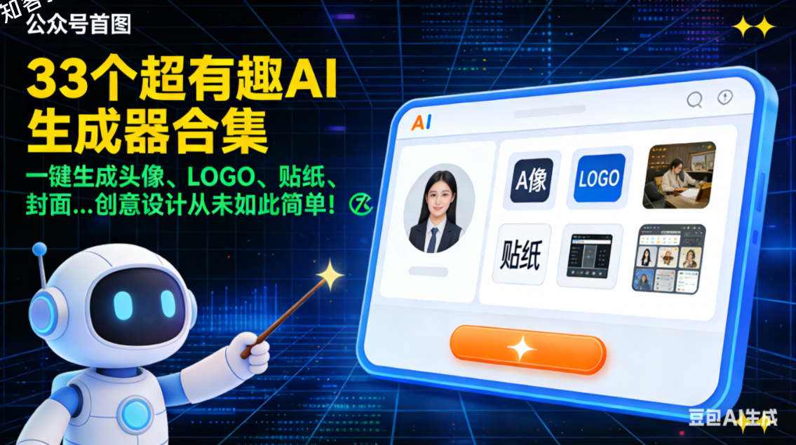 【33个超有趣AI生成器合集】一键生成头像、LOGO、贴纸、封面…创意设计从未如此简单！✨