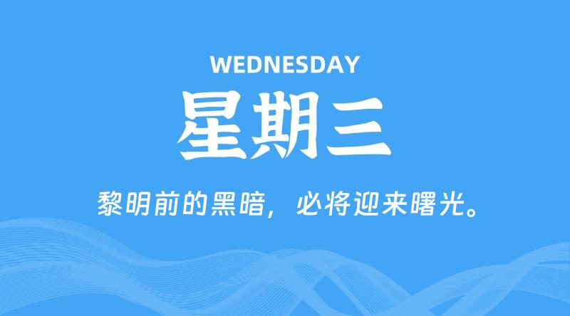 07月08日，星期三, 每天60秒读懂全世界！